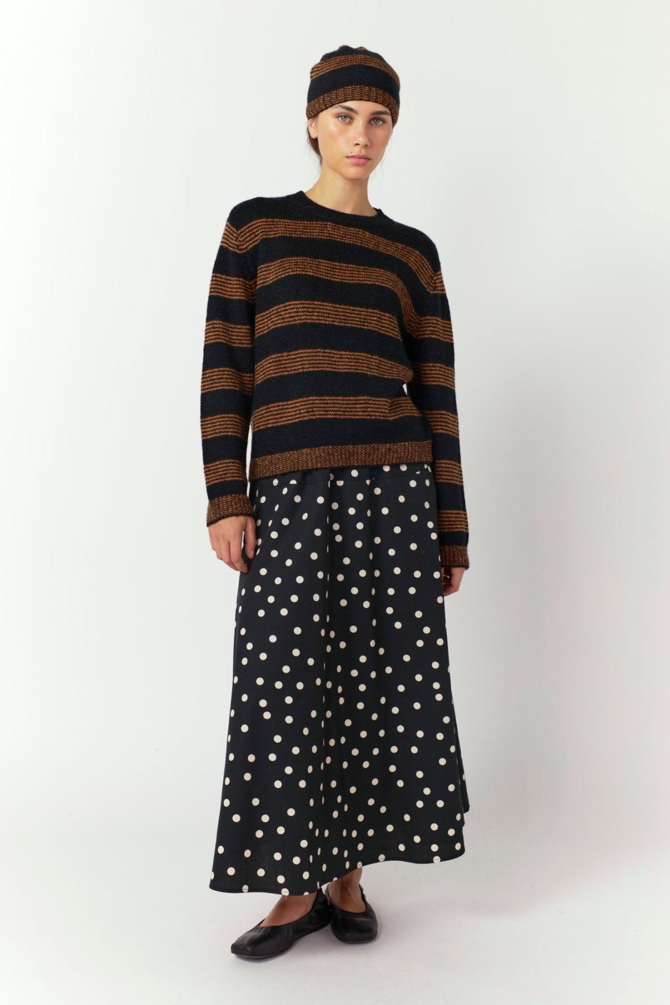 Sylvester | Riley Stripe Jumper | Black/Ginger | Palm Boutique