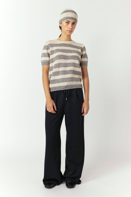 Sylvester | Riley Stripe Top | Porcelain/Grey | Palm Boutique