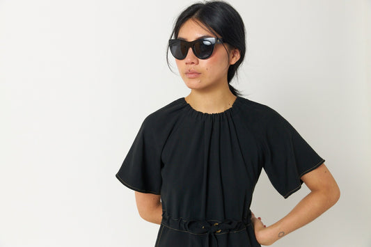 Sylvester | Traveller Drawstring Dress | Black | Palm Boutique