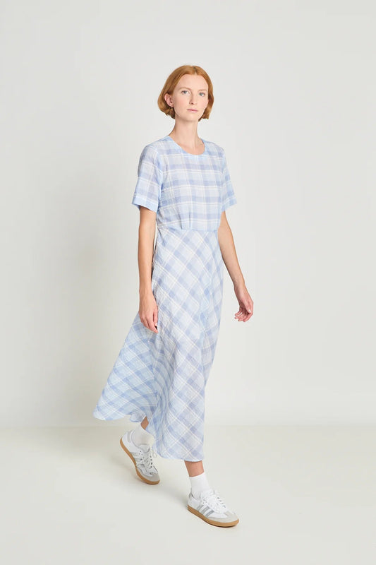 twenty - seven names | Balance dress | Pale Blue Check | Palm Boutique