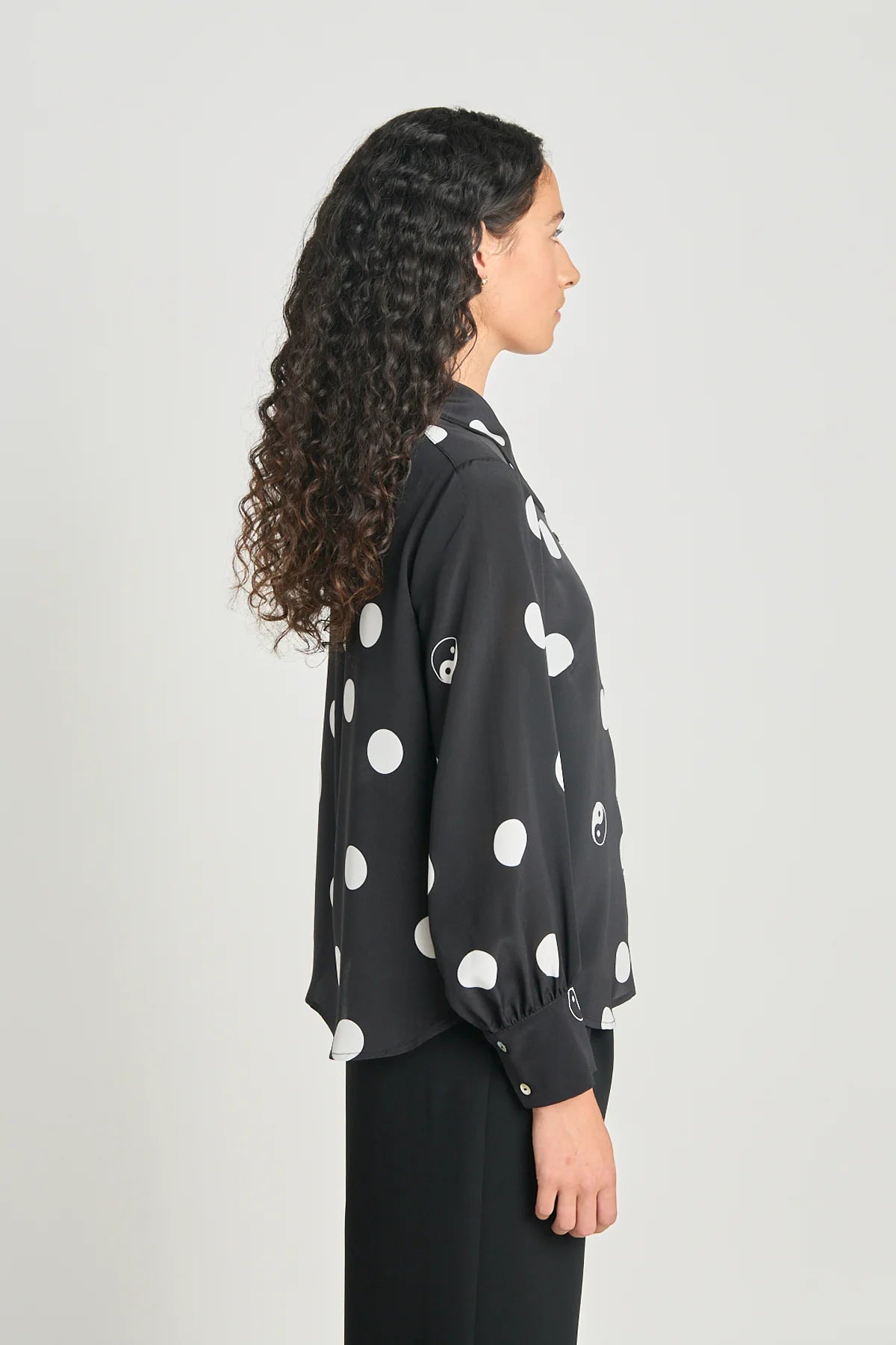 twenty - seven names | Existentialist shirt | Black polka dot | Palm Boutique