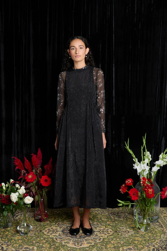 twenty - seven names | Reflections Dress | Black Floral Gauze | Palm Boutique