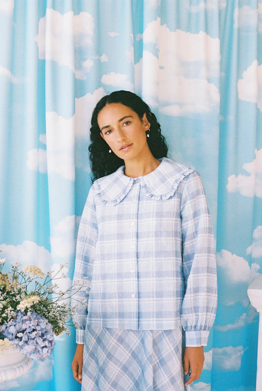 twenty - seven names | Study of dreams blouse | Pale Blue Check | Palm Boutique