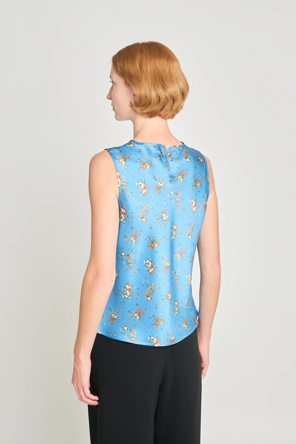 twenty - seven names | Whoo - sah Top | Blue Satin Floral | Palm Boutique