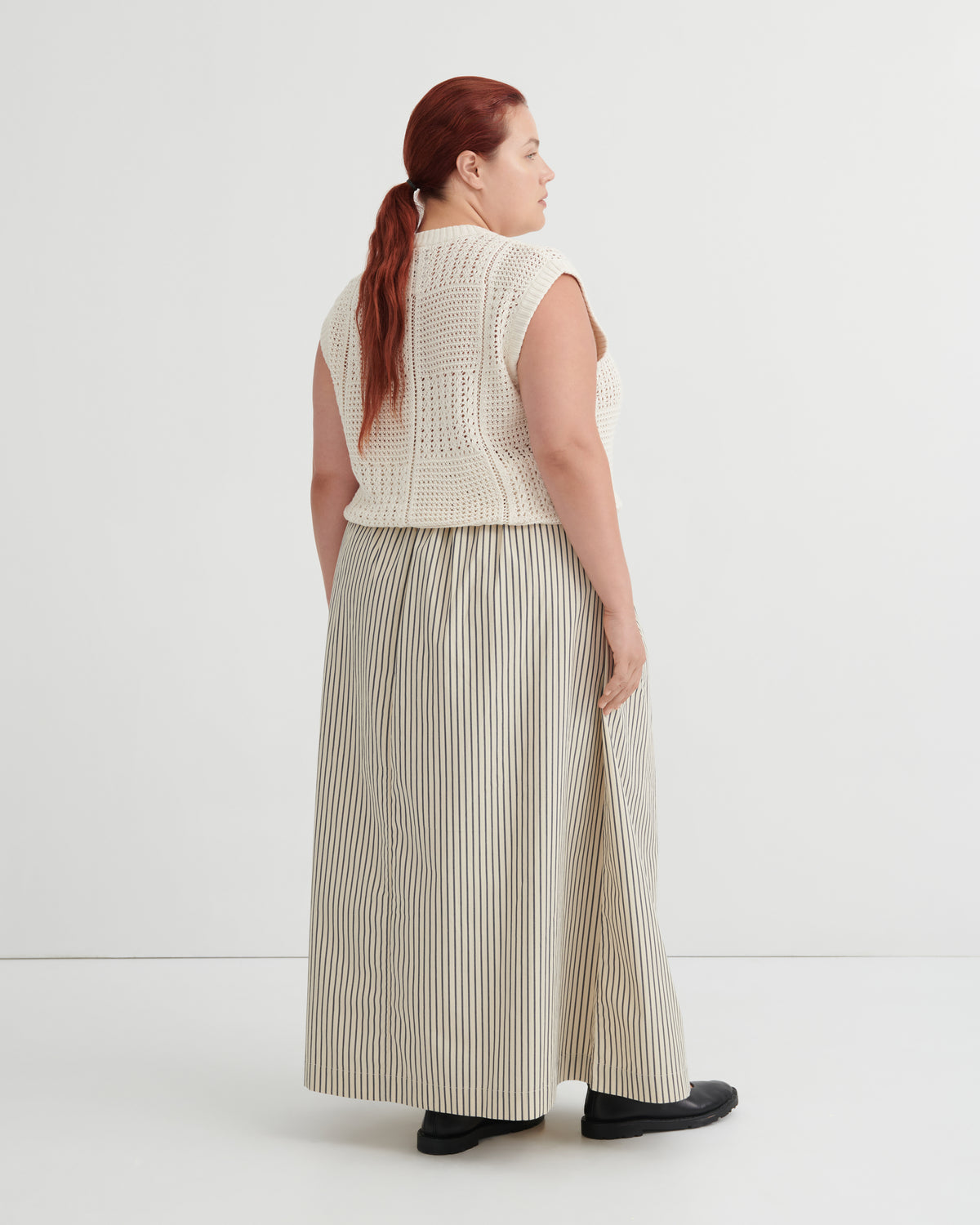 Linear Skirt | Ecru Stripe