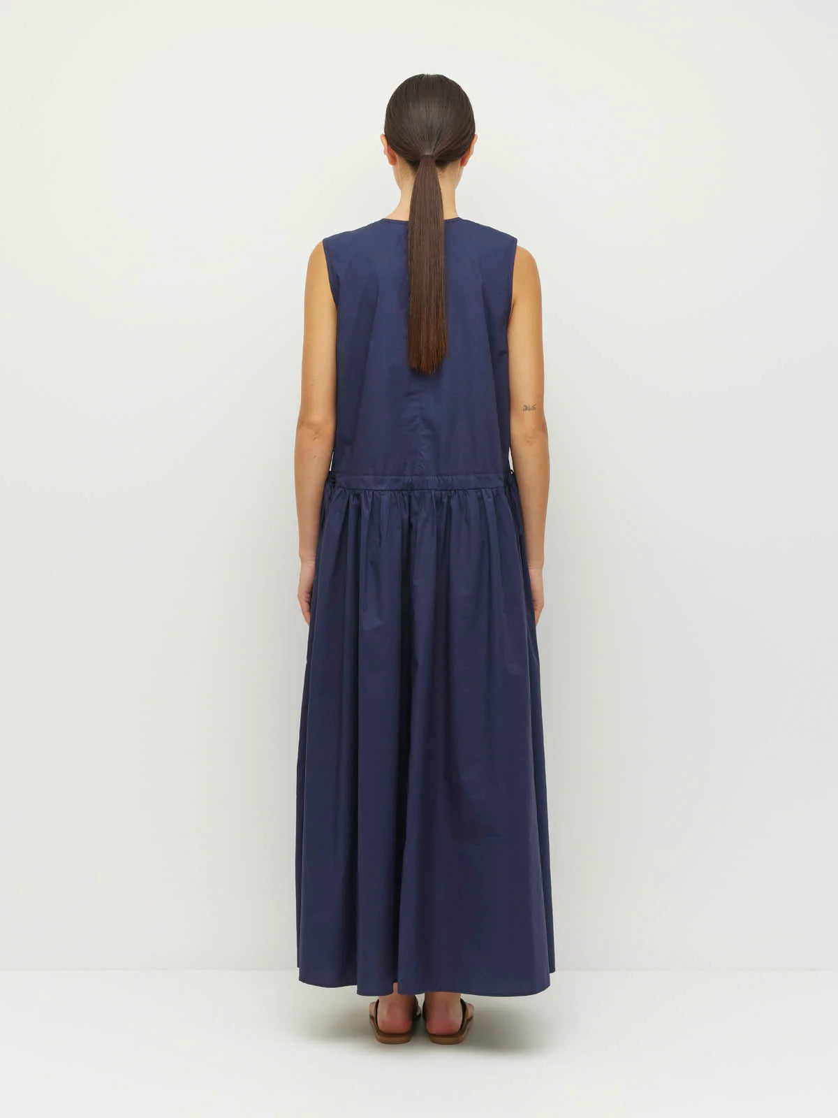 Romi Dress (Crisp Poplin) Navy