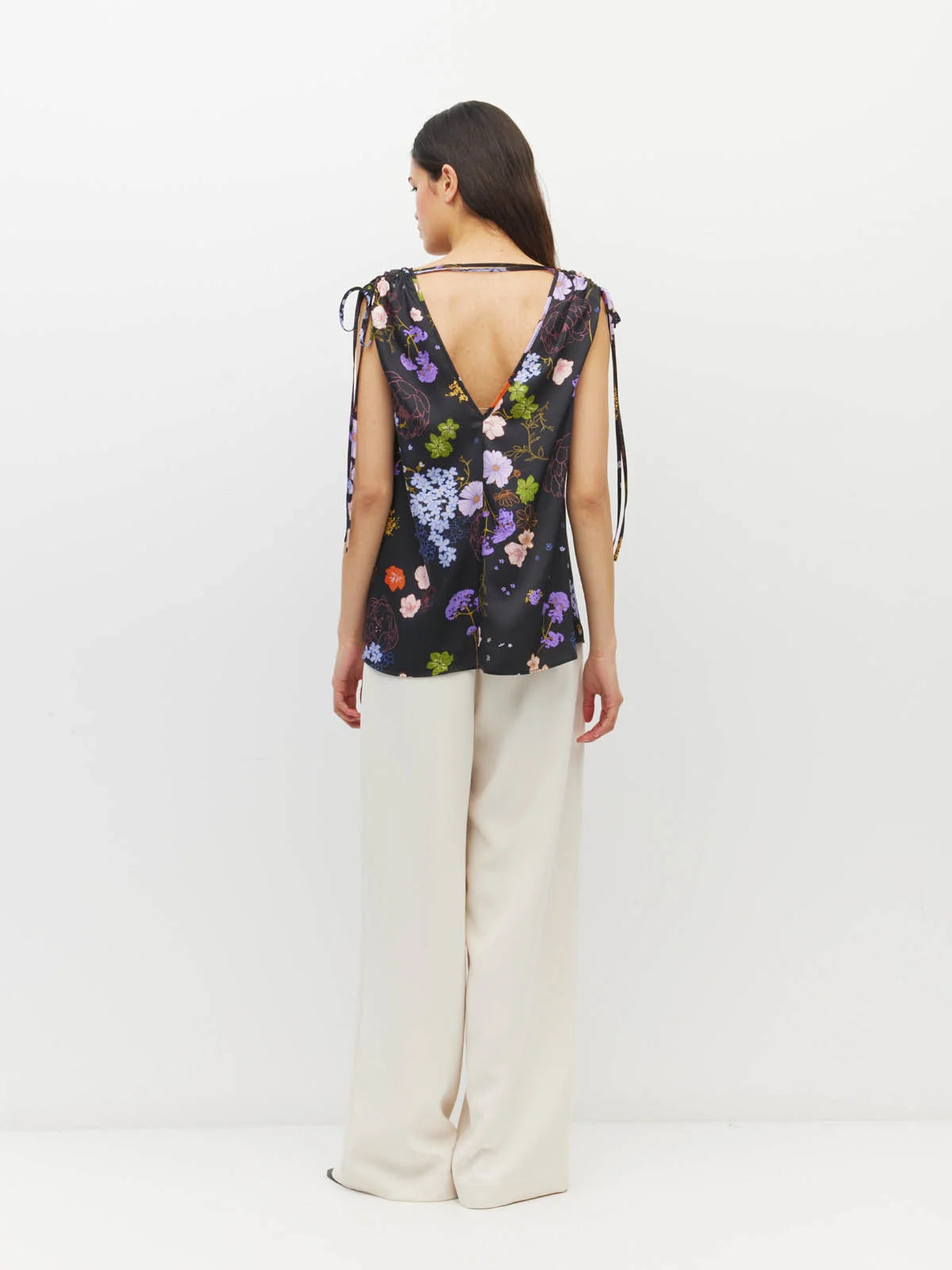 Tulia Top (Afterglow Floral Twill) Noir