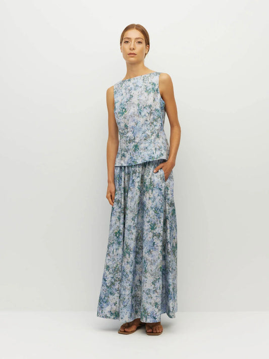Kev Skirt (Cloud Flower Cotton) Frosted Sky