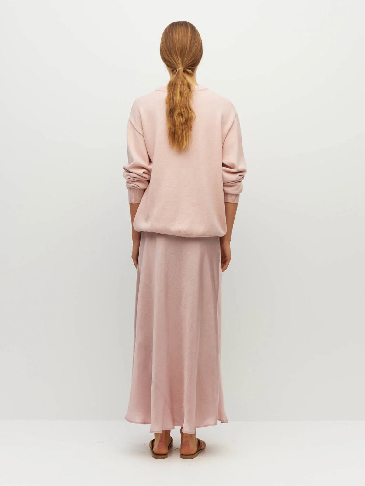 Em Skirt (Soft Matte Satin) Pale Pink Crush
