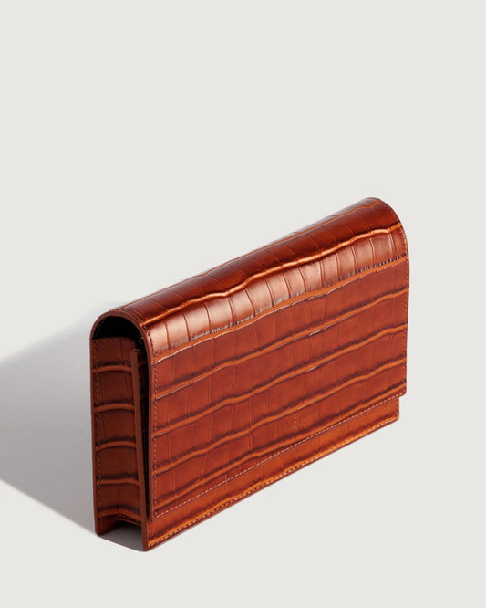 Yu Mei | Suki Clutch | Apricot Croc | Palm Boutique