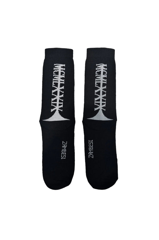 Zambesi | Cotton Achilles Sox | Black/Bone | Palm Boutique