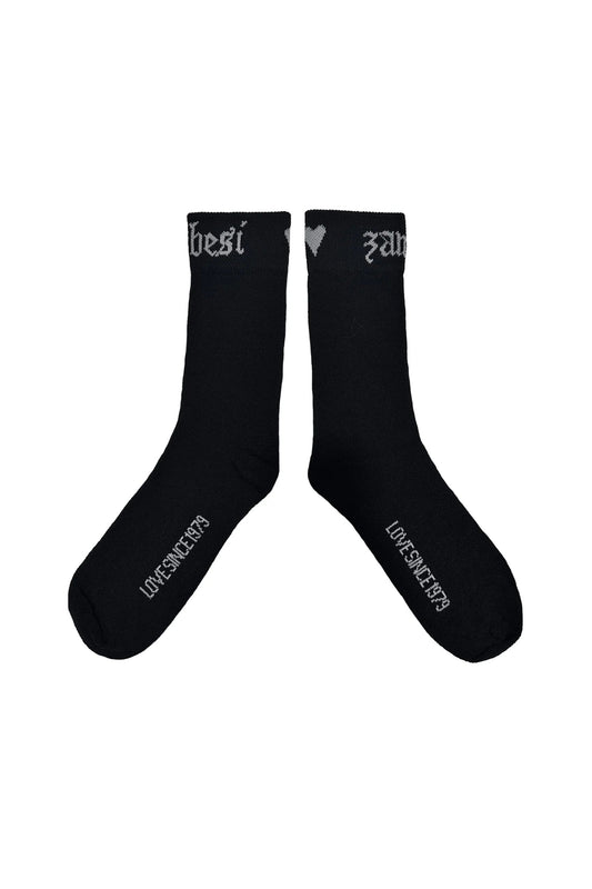 Zambesi | Merino Heart Sox | Black/Bone | Palm Boutique