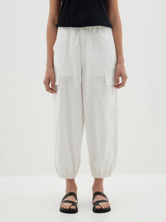 bassike | Cotton Canvas Cargo Pant | White | Palm Boutique