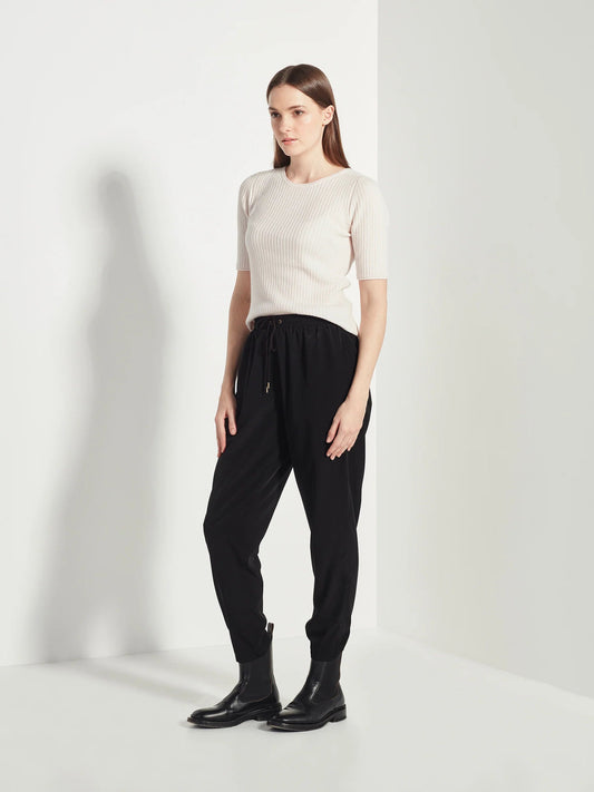 Juliette Hogan | Leonard Pant | Black Silk Crepe De Chine | Palm Boutique