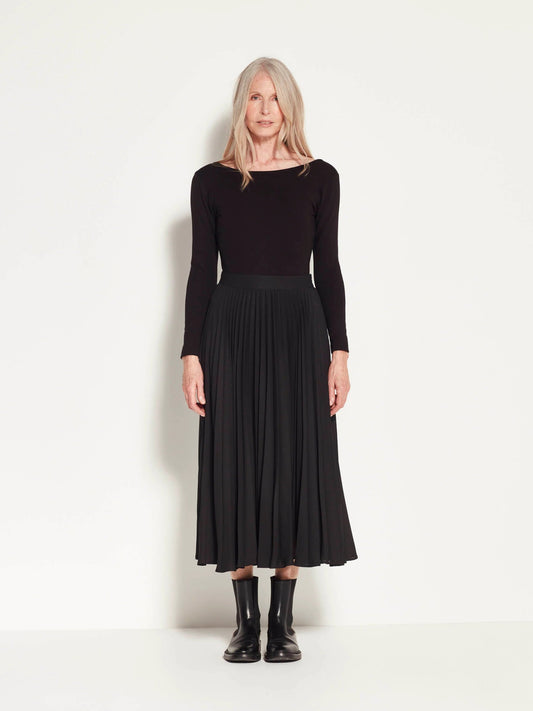 Juliette Hogan | Posey Pleat Skirt (Matte Pleat) | Black | Palm Boutique