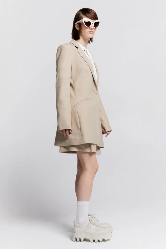 Karen Walker | Carlton Jacket | Classic Suiting Oat | Palm Boutique