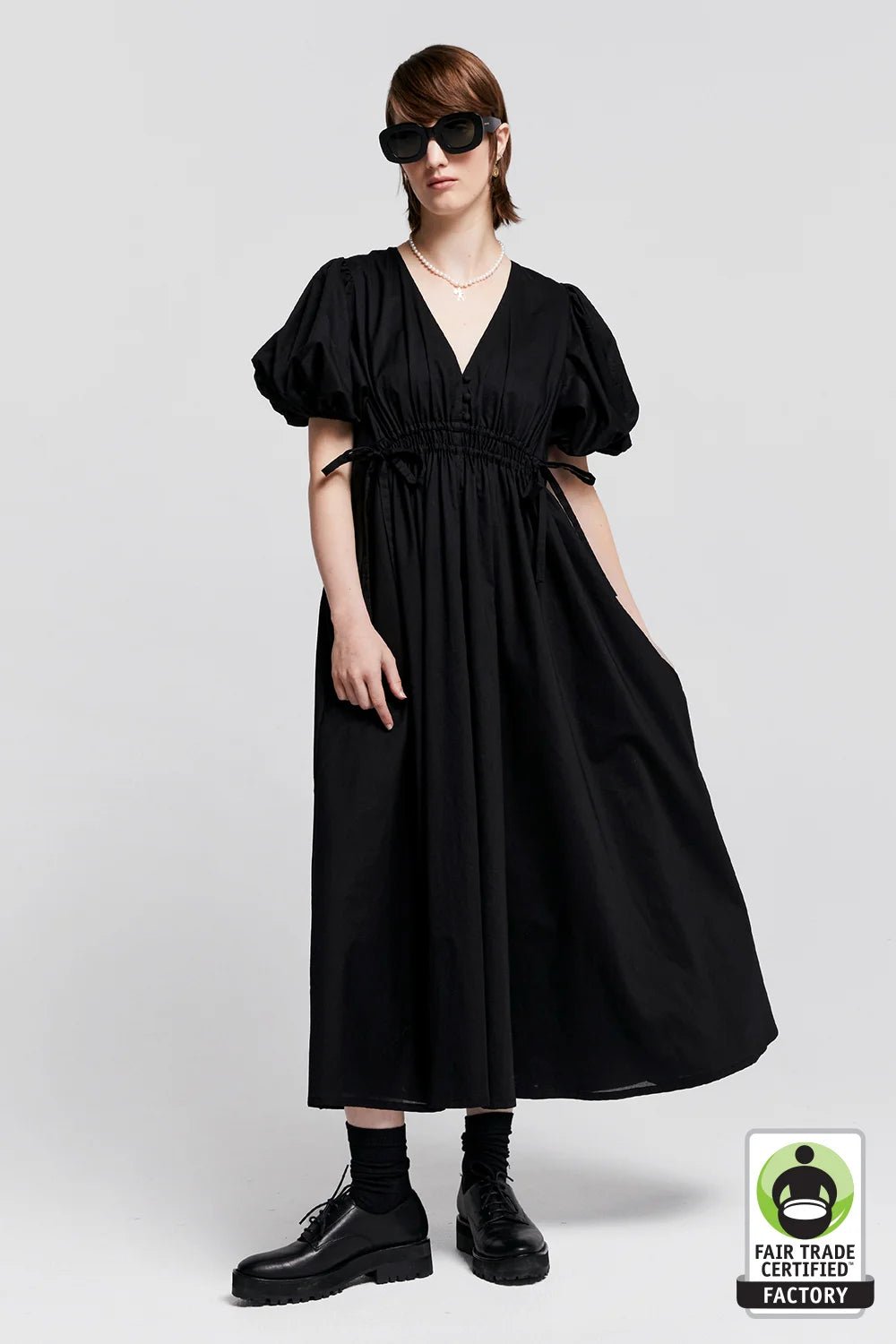 Karen Walker | Lakeside Organic Cotton Dress | Black | Palm Boutique