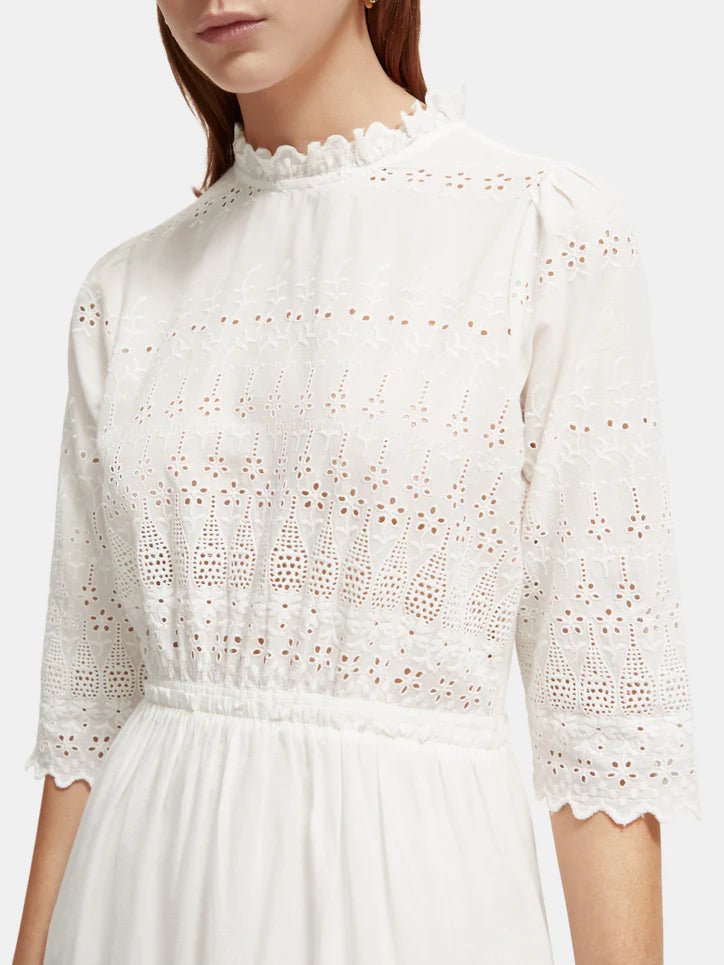 Scotch & Soda | Midi Broderie Dress | Off White | Palm Boutique