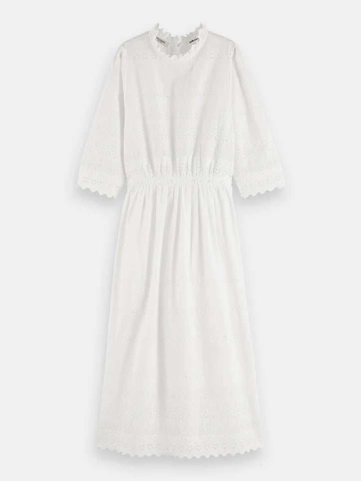 Scotch & Soda | Midi Broderie Dress | Off White | Palm Boutique