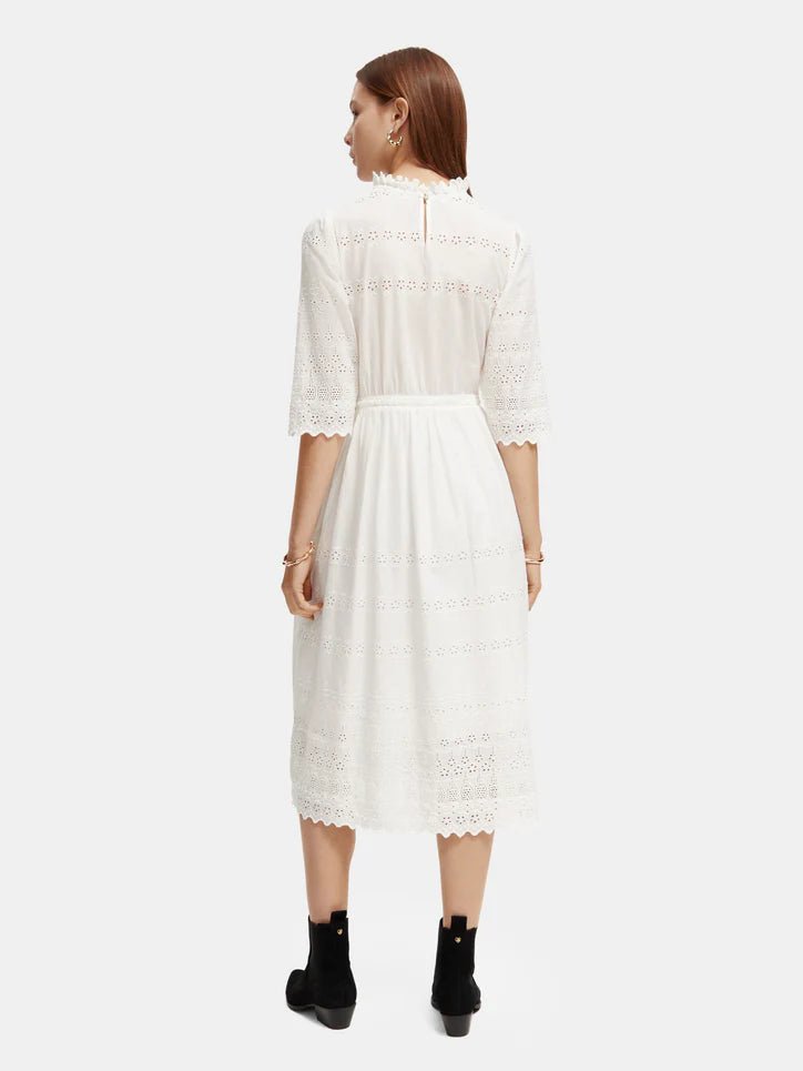 Scotch & Soda | Midi Broderie Dress | Off White | Palm Boutique