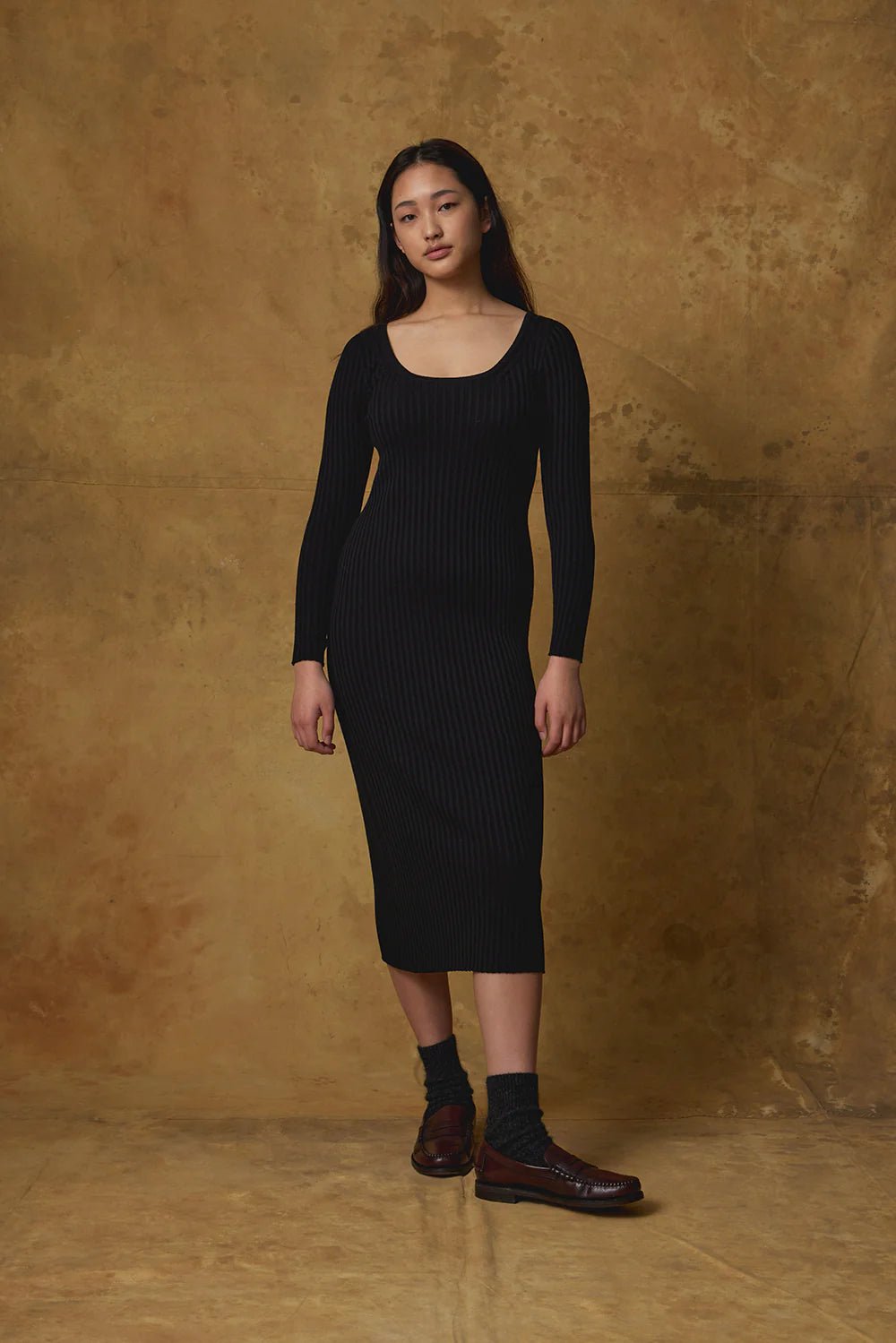 Standard Issue | Merino Scoop Neck Dress | Black | Palm Boutique