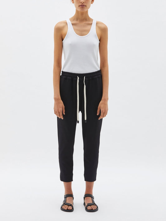 bassike | Stretch twill tapered pant | Black | Palm Boutique