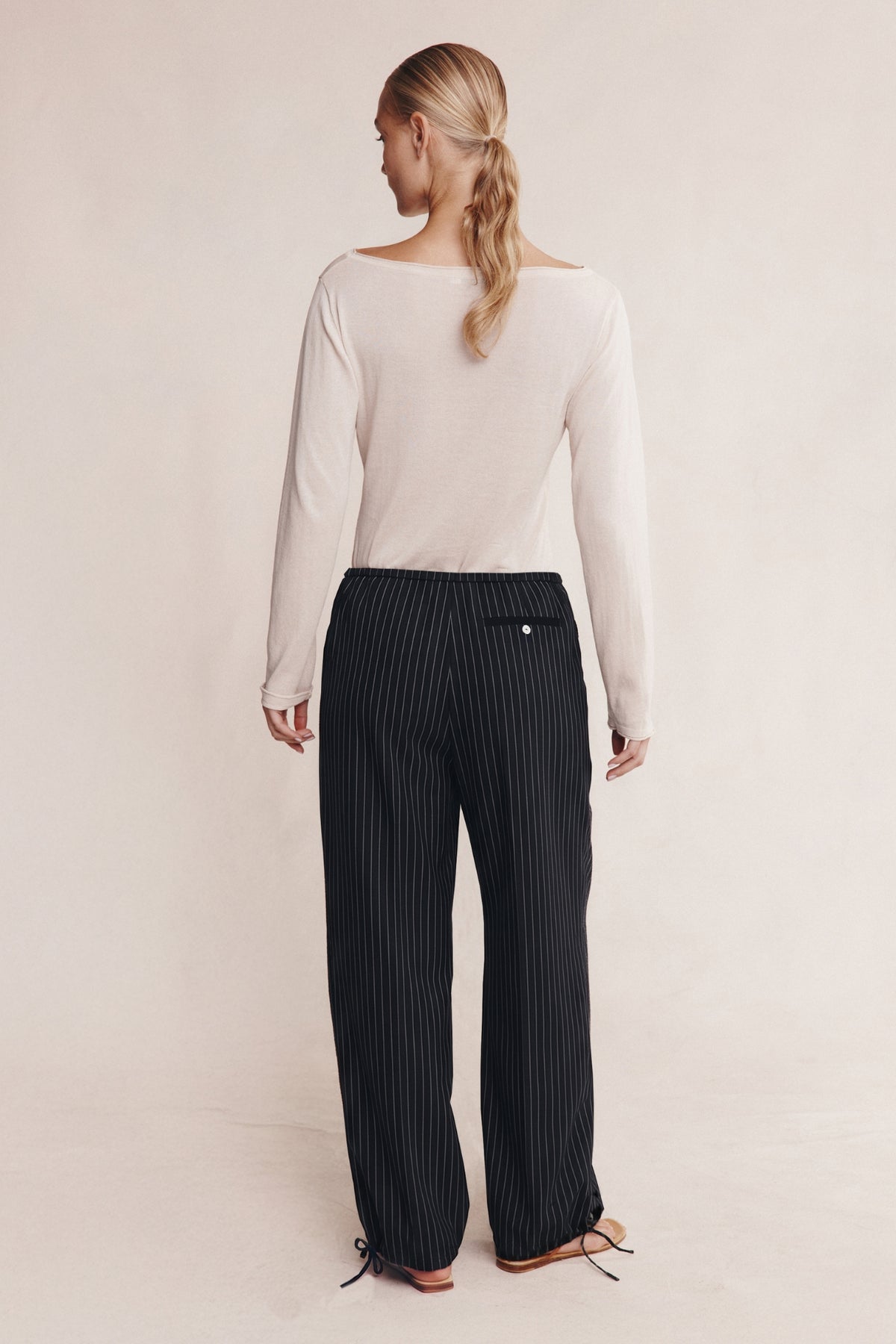 Fatima Pant | Black Pin Stripe