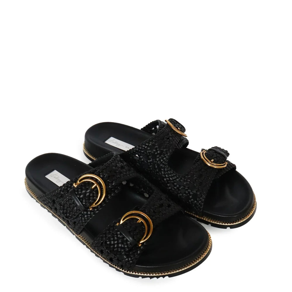 Holly Slide | Black Woven