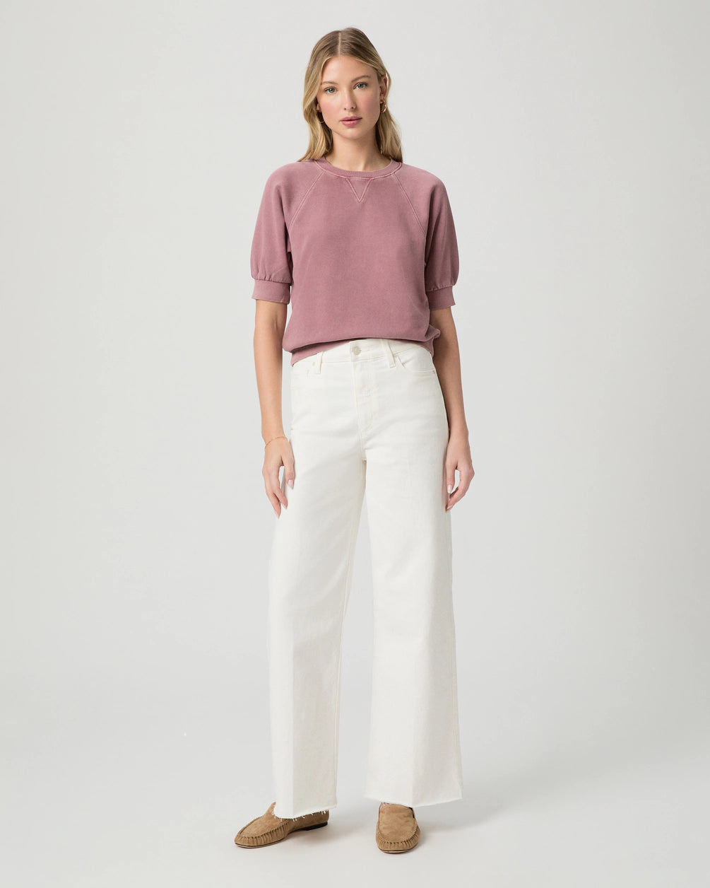 Anessa 31" | With Raw Hem - Tonal Ecru