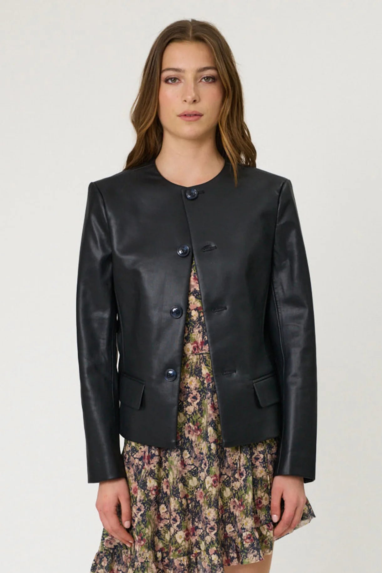 Alina Blazer | Black Leather