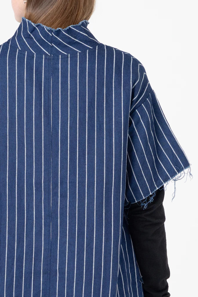 Fax Tee | Denim Stripe