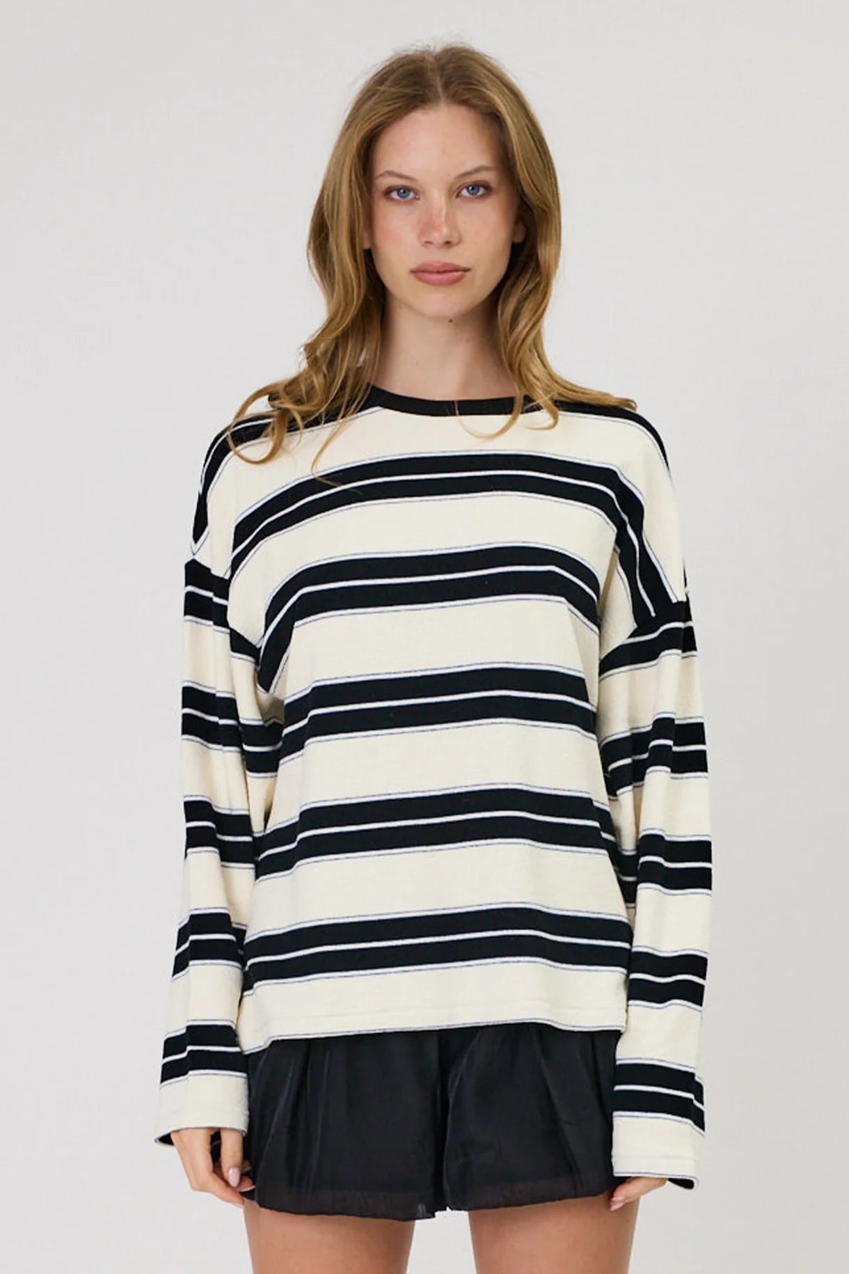 Miller Long Sleeve | Ivory/Black Stripe