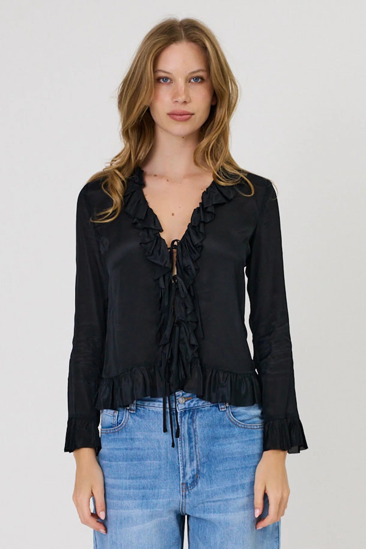 Elora Tie Top | Black