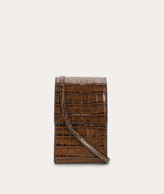 Poucheroo Leather Strap | Toffee Croc