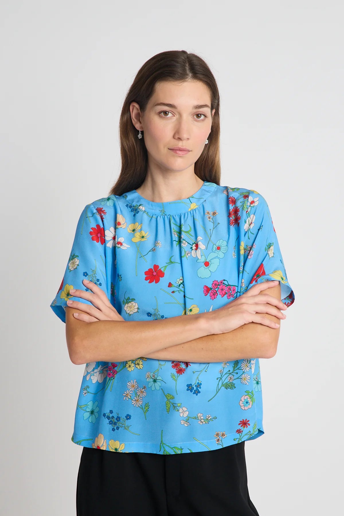 Say It With Flowers Tee | Blue Floral