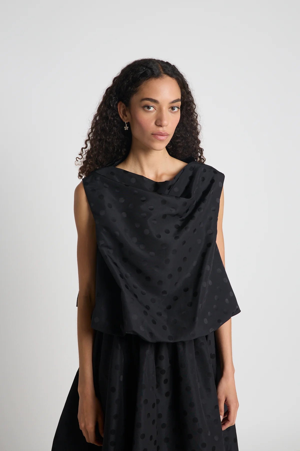 Self Portrait Top | Black Spot Jacquard