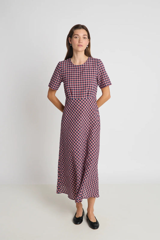 Anderson Dress | Navy & Red Check