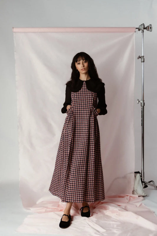 Silver Lake Dress | Navy & Red Check
