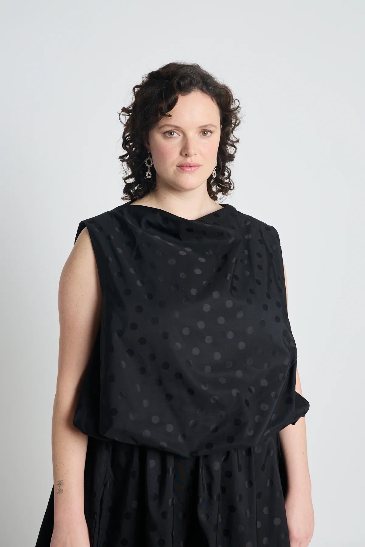 Self Portrait Top | Black Spot Jacquard
