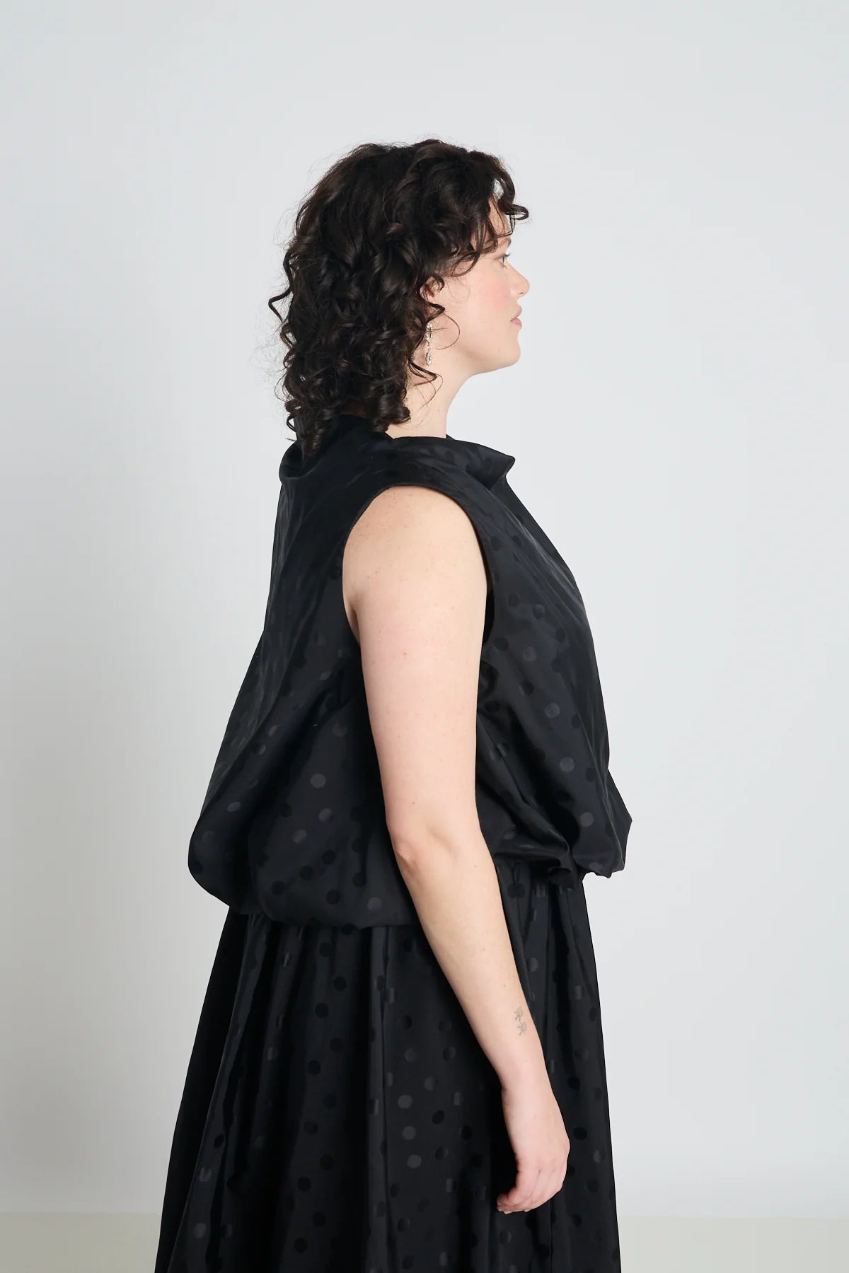 Self Portrait Top | Black Spot Jacquard