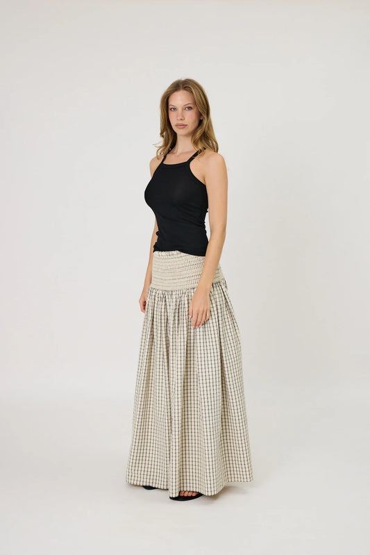 Lainey Skirt | Ivory Check