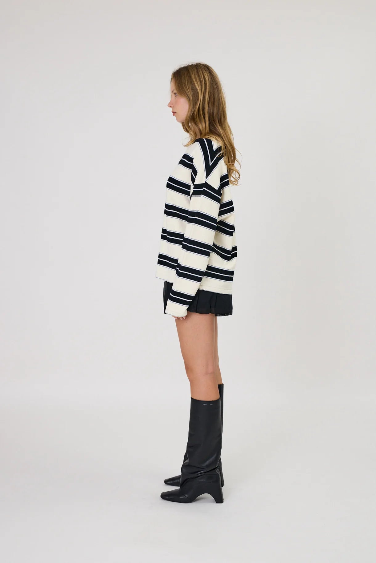 Miller Long Sleeve | Ivory/Black Stripe