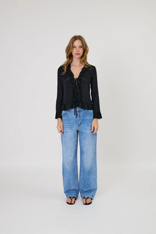 Elora Tie Top | Black