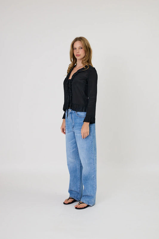 Elora Tie Top | Black