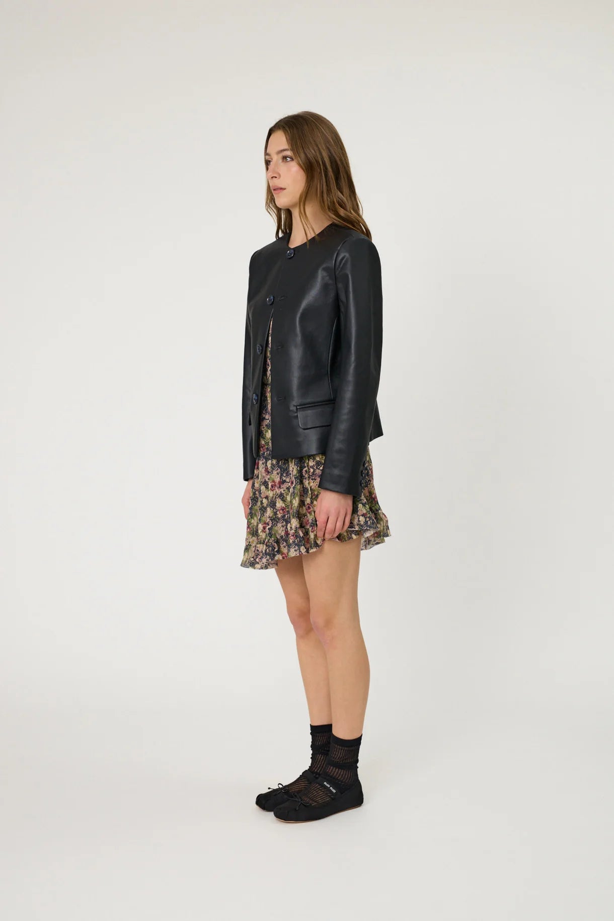 Alina Blazer | Black Leather