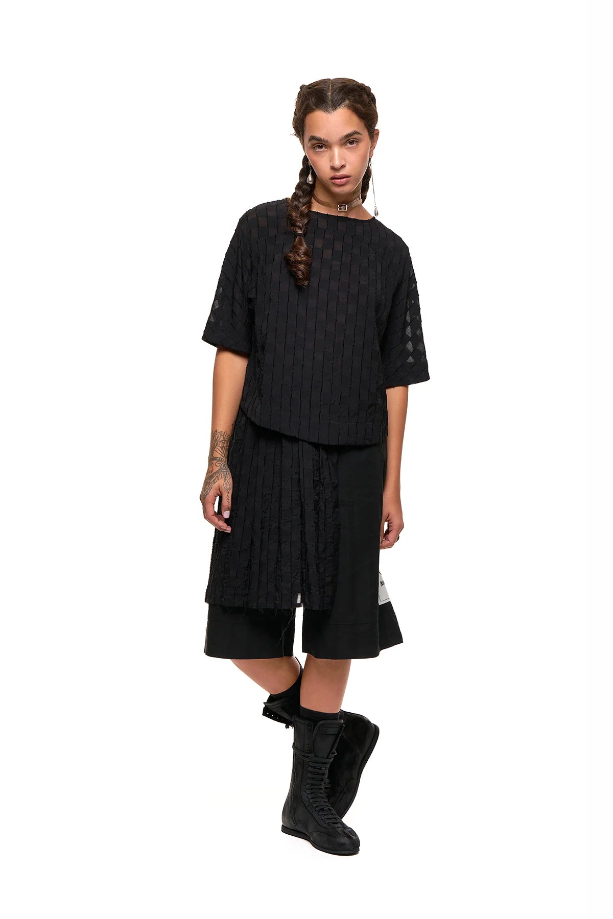 New Discus Top | Black Checkerboard