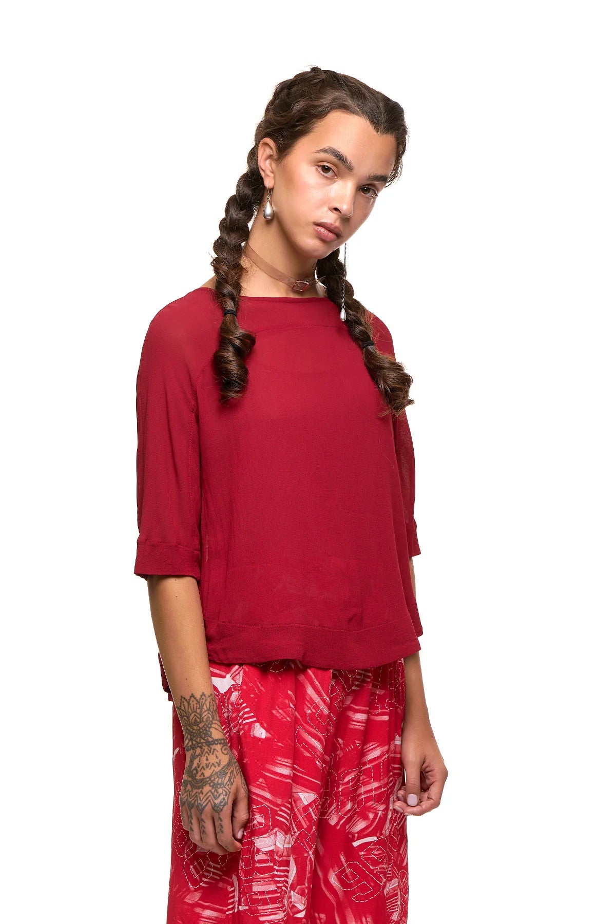 New Discus Top | Dark Red