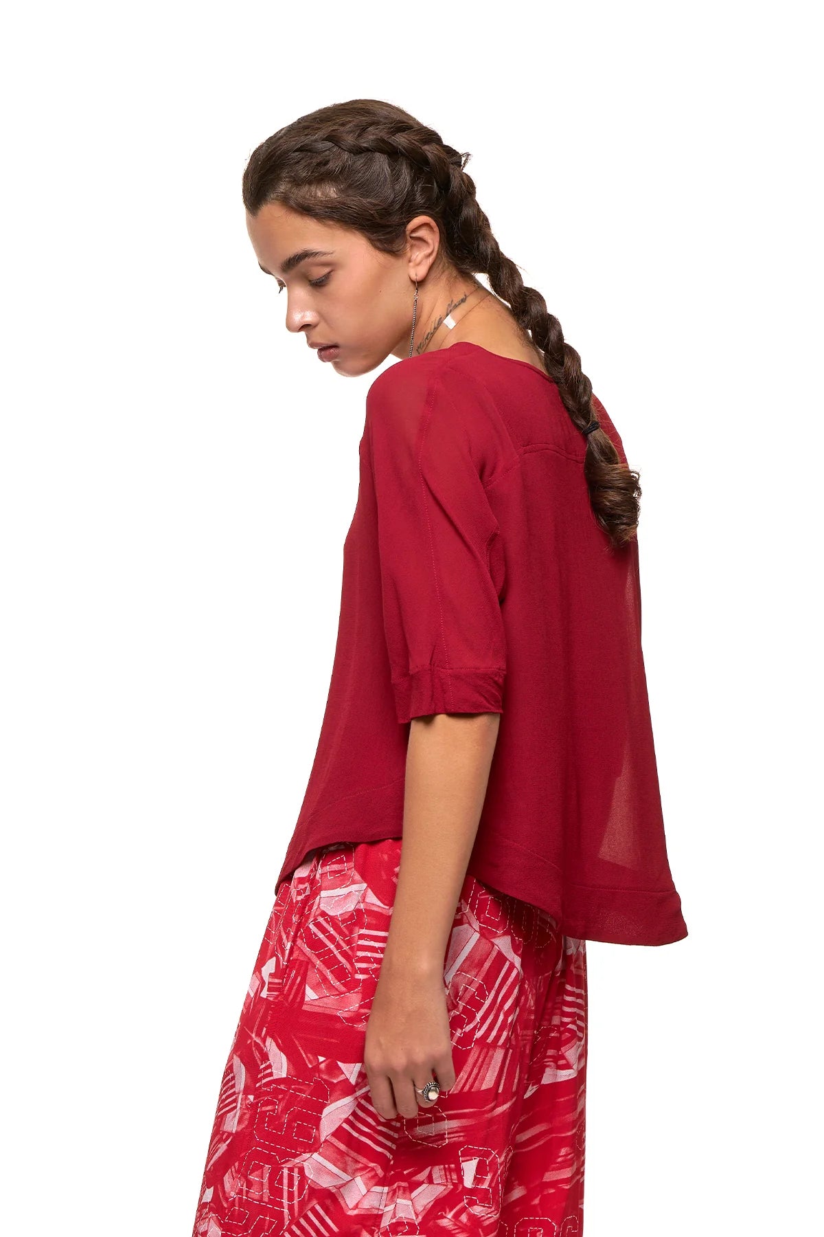 New Discus Top | Dark Red