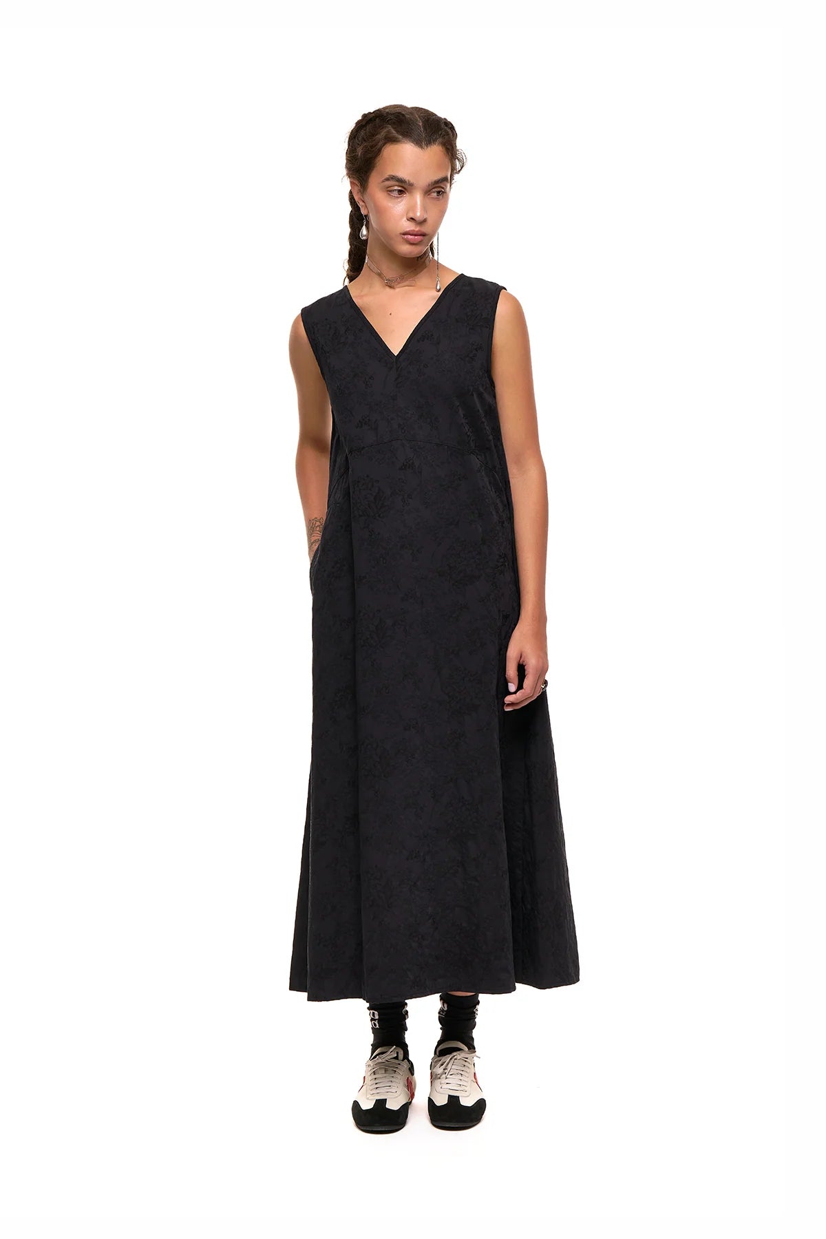 Replay Dress | Flower Jacquard Black