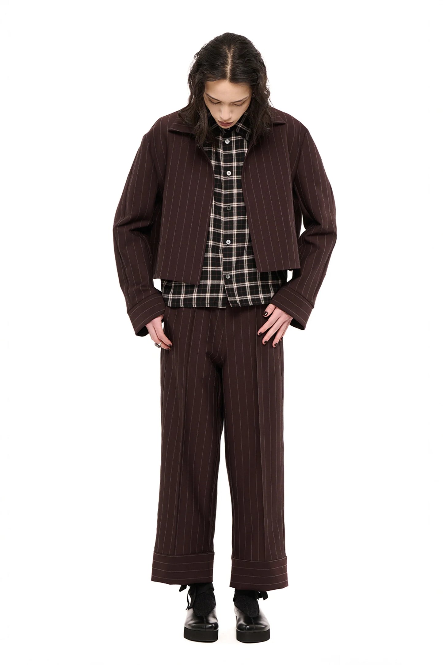 Groove Pant Bonded Pinstripe | Chocolate
